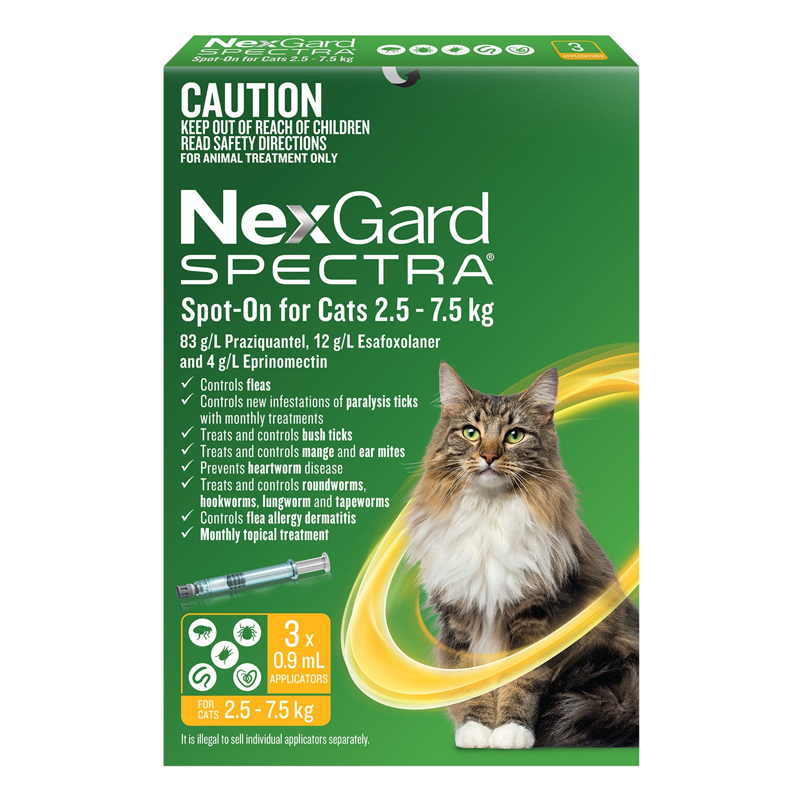 Nexgard Spectra Spot on For Cats 2 5 7 5kg 3pk Dog Town Pet Supplies nexgard-spectra-spot-on-for-cats-2-5-7-5kg-3pk-dog-town-pet-supplies