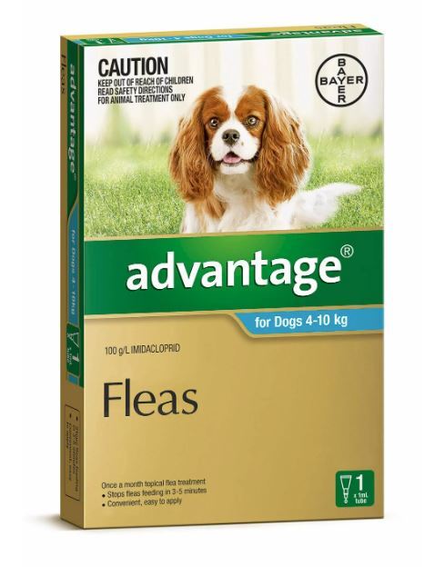 Advantage Dog 4 10kg Aqua Flea Treatment 1pk Dog Town Pet Supplies